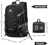 Pokarla 40L Foldable Rucksack Travel Hiking Daypack Lightweight Black view 2