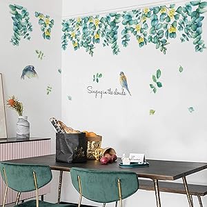 DKTIE Flower Wall Decals for Living Room Flowers Decorations for Wall Stickers for Bedroom Living Room Removale Art Decal,Two Pieces Combination 4060cm/15.723.6inch