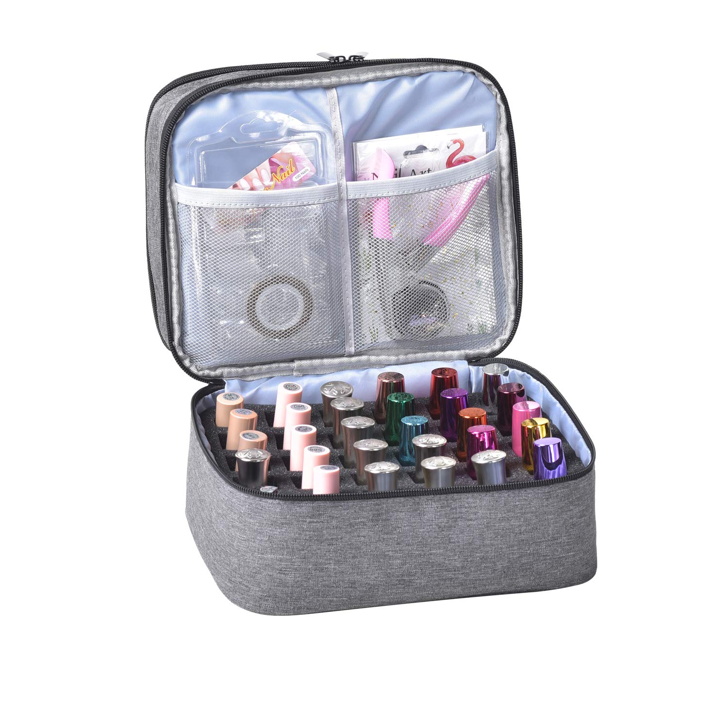 Nail Polish Carrying Case Bag-Holds 30 Bottles, Double-Layer Nail Polish Storage and Nail Dryer Case โ image 1