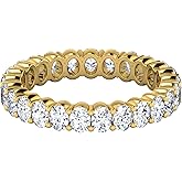 2.23 CTW Oval Cut Diamond Eternity Ring for Women in 14K White Gold/Yellow Gold | E-F Color, VS Clarity | Wedding, Anniversary, Luxury Fine Jewelry Gift | Lab-Grown Diamonds | Ring Size 6.5