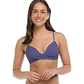 Body Glove Womens Smoothies Kerry Solid Twist Front Bikini Top Swimsuit with Adjustable 2-Way Back Detail