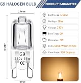 Caldarax 12 Pack G9 Halogen Bulbs 28W 2700K Dimmable 230V 320LM view 2