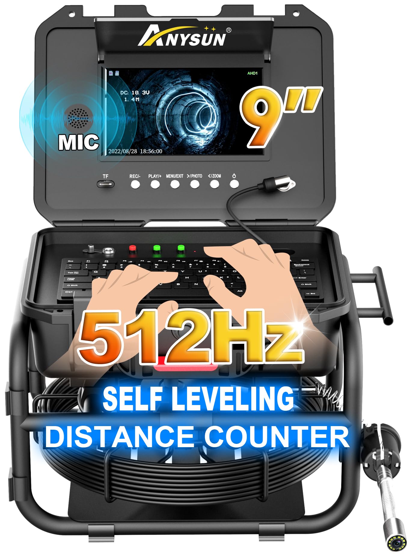 Anysun Sewer Inspection Camera with 512Hz