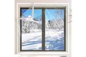 AOBOPLE Window Insulation Kit,47"X63"(120X160cm) Cuttable Transparent Film with Double-Sided Adhesive Thicken Clear Window Insulation Kit for Winter Windproof and Warm