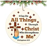 Christian Christmas Ornament Christian Religious Gifts for Women Faith Christ Ornament Religious Bible Verse Gifts for Women Men Valentines Mothers Day Easter Ideas Present Baptism Decorations