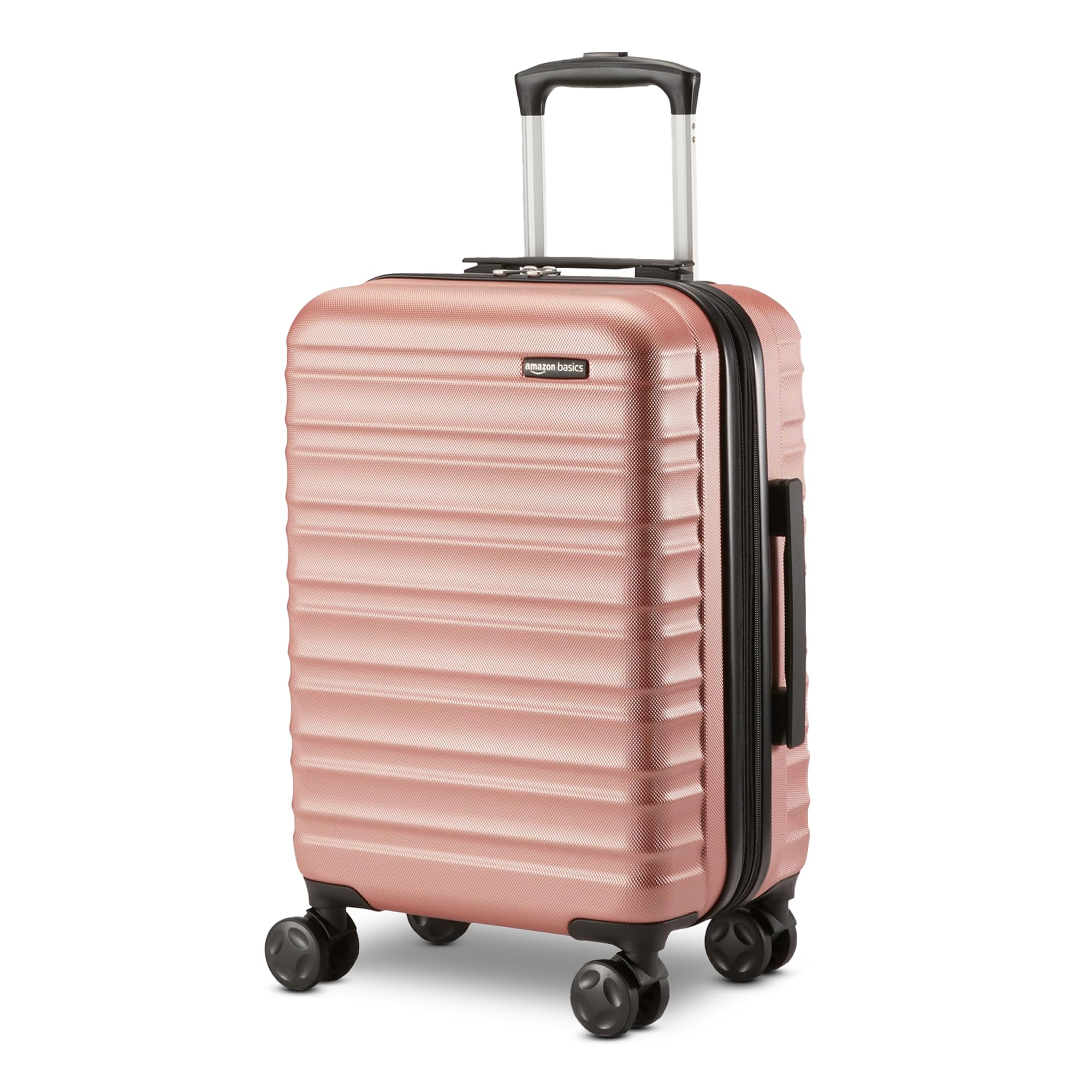 Photo 1 of Amazon Basics 21" Hardside Carry-On Luggage, Hardshell Suitcase With Wheels, Expandable For Up to 25% More Space, With Scratch-Resistant Surface, Four Multi-directional Wheels, Rose Gold