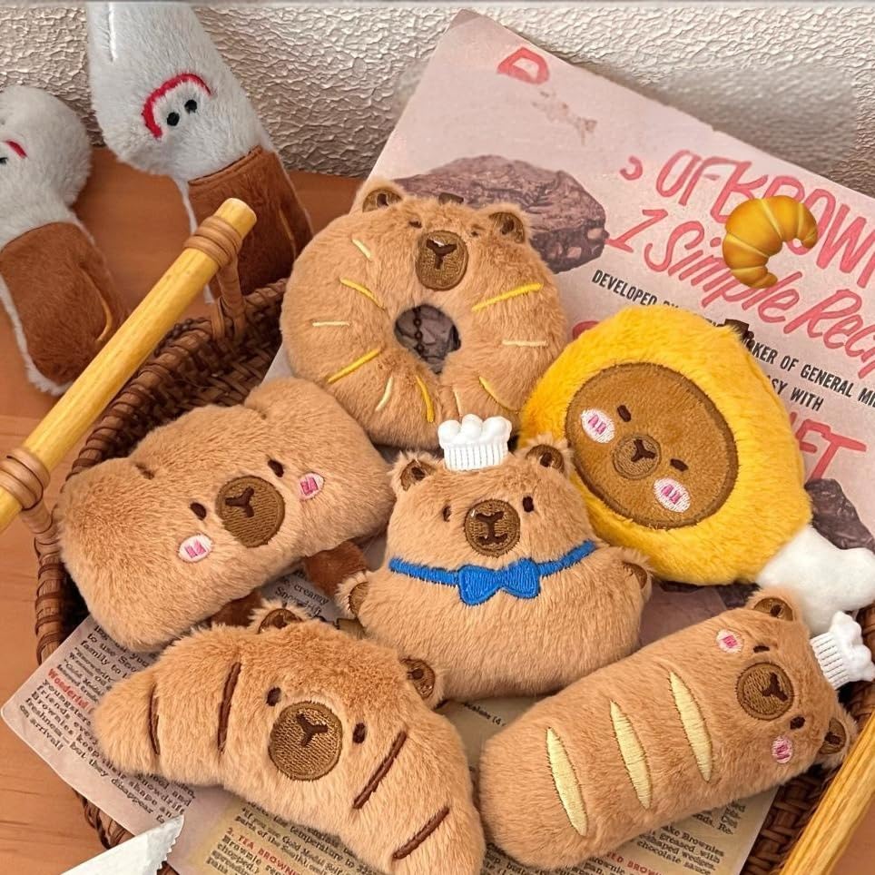 8 PCS Mini Capybara Plush Toy Set,Soft & Cuddly Emotional Support Plush Toys,Capybara Keychains & Backpack Charms,Ideal as Birthday Gifts,Party Favors & Classroom Rewards for Kids,Boys & Girls