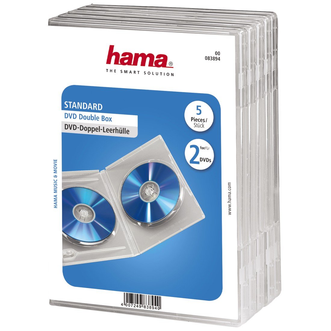 Hama Double DVD Jewel Cases - Transparent