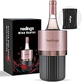Nadings Wine Chiller for 750ml Bottles | Portable & Iceless, Keeps Wine/Champagne/Beer Cold 6+ Hours | Vacuum Insulated Stainless Steel | Ideal for Outdoor, Parties & Gifts – Rose Gold