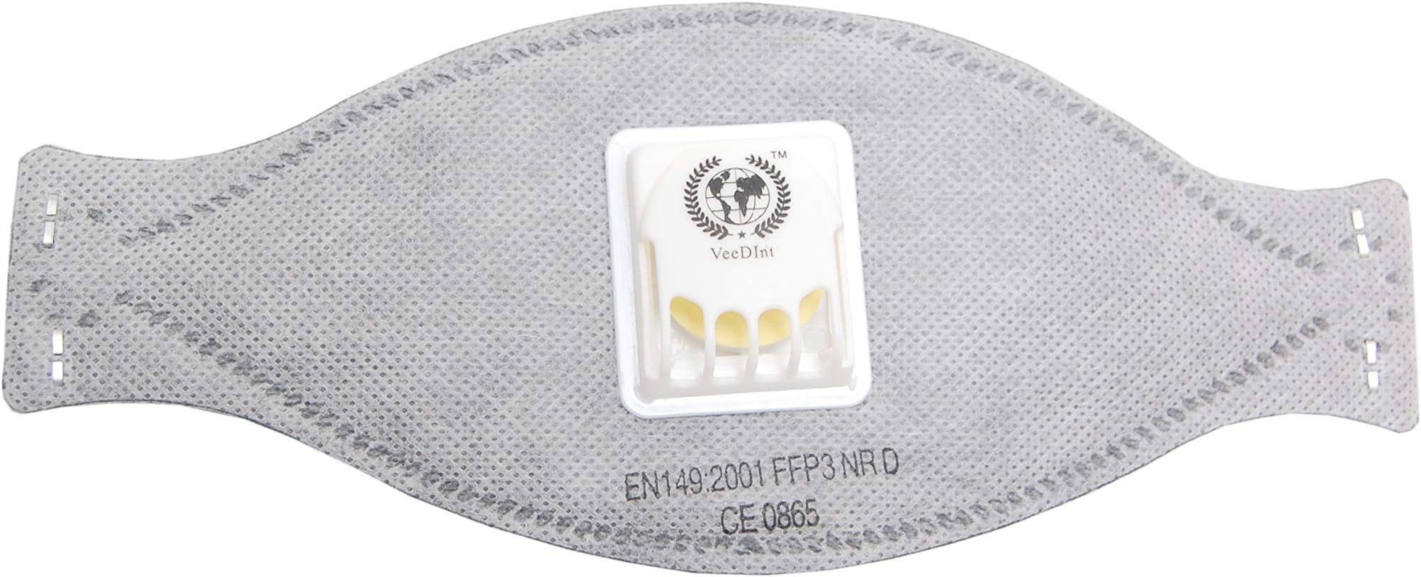 VeeDInt FFP3 Certified, PM 2.5 CE0865 Disposable Flat Fold Dust and Anti Pollution soft cotton Mask with Activated Carbon with Filtration