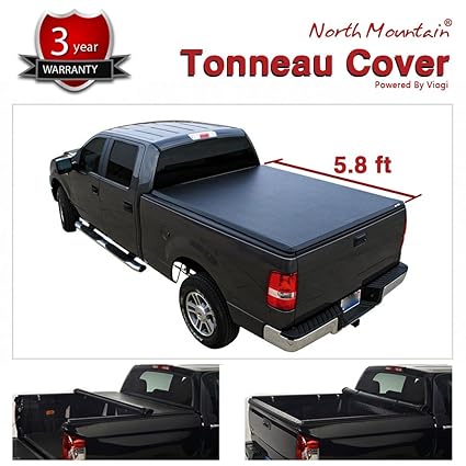 Clamp On No Drill Top Mount Assembly W Rails Mounting Hardware North Mountain Soft Vinyl Roll Up Tonneau Cover Fit 07 13 Chevy Silverado Gmc Sierra 1500 New Body Pickup 5 8ft Fleetside Bed