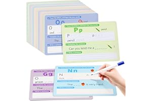 HenPisen Alphabet & Number Practice Dry Erase Sheets A-Z Letters & Numbers 1-10 | Perfect for Preschool, Homeschool & Kindergarten