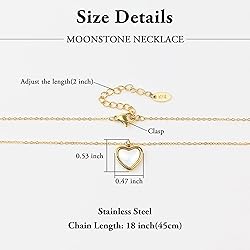 SmileBelle Heart Necklace Moonstone Necklace as New