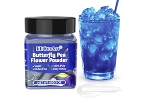 ERCORART Butterfly Pea Flower Powder - 3 oz All Natural Butterfly Pea Flower Tea, Bright Blue and Purple Food Coloring Butterfly Pea Powder for Ice Cream, Popsicle, Cocktail, Smoothies, Coffee, Milk, Bakery - 85g