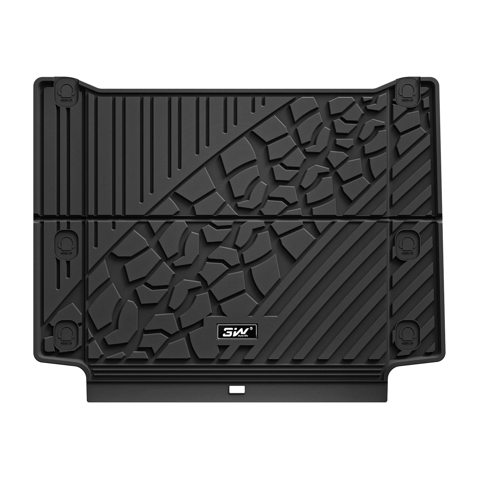 3W Cargo Liner Custom Fit for Jeep Wrangler 4XE 2021 2022 2023 2024 2025 Hybrid 4 Door (Non JL or JK), All Weather Waterproof TPE Rubber Heavy Duty Trunk Mat, Black Image 3W Cargo Liner Custom Fit for Jeep Wrangler 4XE 2021 2022 2023 2024 2025 Hybrid 4 Door (Non JL or JK), All Weather Waterproof TPE Rubber Heavy Duty Trunk Mat, Black Image
