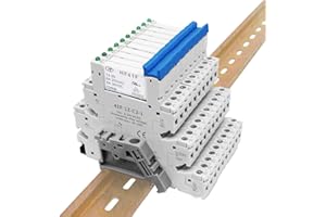 LCLCTC (10Pcs) 12V Relay Din Rail;Silm;DC 12V;HF41F/12-ZS 5 Pin 1NO 1NC 6A SPDT with LED Indicator with Socket Base;Load Max 6A 250VAC;