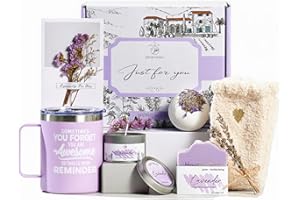 Peacoeye Birthday Gifts for Women Who Have Everything Mothers Day Gifts Inspirational Gifts Lavender Spa Gift Basket Set for 