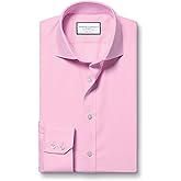 Charles Tyrwhitt Shirts for Men – Pink Twill Non-Iron Formal Dress Shirt – Long Sleeve Cotton Shirt
