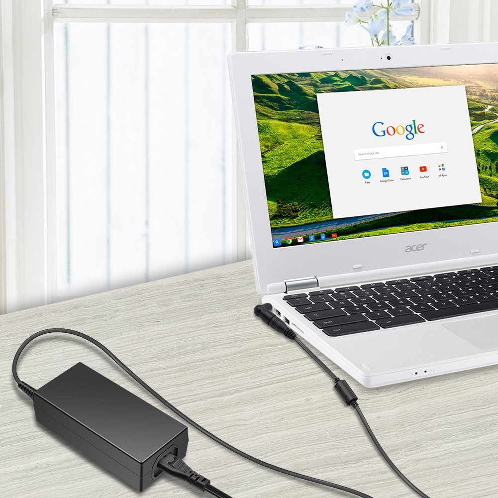 [UL Listed] Laptop Power Charger AC Adapter for Acer Chromebook 15 14 13 11 Cb3 Cb5 C720 C720p C730e C740 R11 Acer Aspire P3 P3-131 R14 R5-471T S7 S7-391 Iconia W700, 19V 2.37A 3.42A 45W 65W by Aisilk