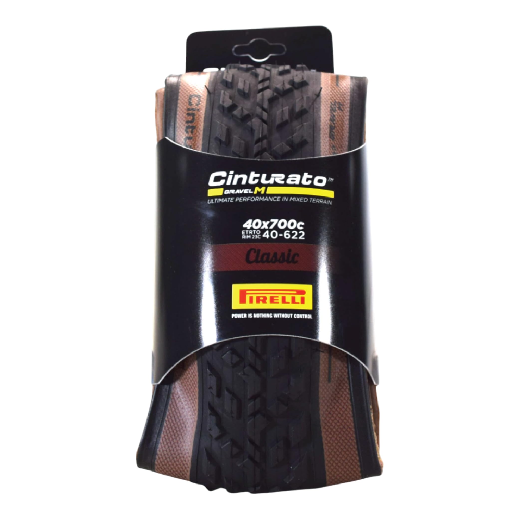 Pirelli Cinturato Gravel M Bike Tyre, Size 40-622, Classic Tan Wall