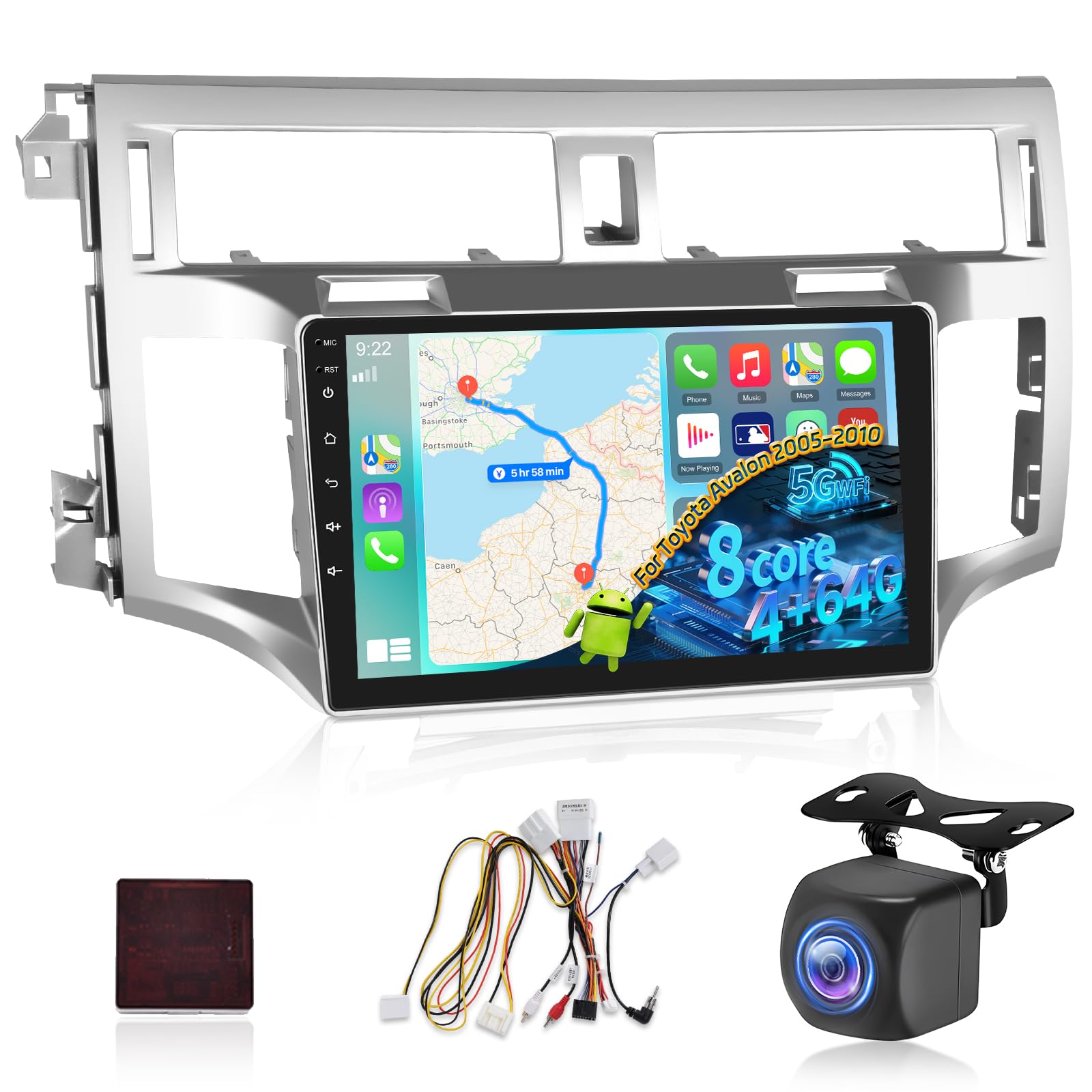 Photo 1 of [Qualcomm 8 Core 4+64G] Android 15 Car Radio for Toyota Avalon 2005-2010 - Wireless Carplay and Android Auto - 9 Inch 1280 * 720 IPS Touchscreen Car Stereo - DSP/GPS/WiFi/SWC + AHD Backup Camera