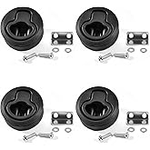 KingBra 4 PCS Round Boat Door Latch, 2.4 Inches Diameter Nylon Locking Flush Pull Slam Latch Hatch Lift for Boat Marine Deck 