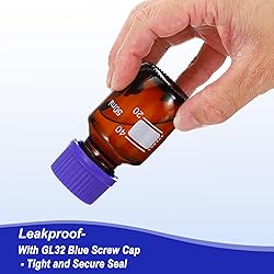PATIKIL 4 Pack Reagent Media Storage Bottles, 50ml