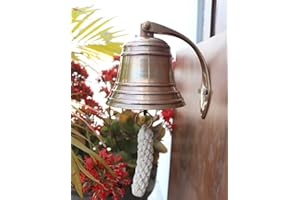 4" Solid Antique Brass Bell Quality Marine Wall Mounted Ship Hanging Bell Perfect for Dinner, Indoor, Outdoor, School, Bar, Reception, Last Order & Church by The Metal Magician