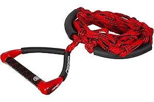 O'Brien Pro Surf Rope – 10” EVA Handle, 25’ Braided Line, Knotted Grips for Wake Surfing – Durable & Comfortable Wakesurf Rope