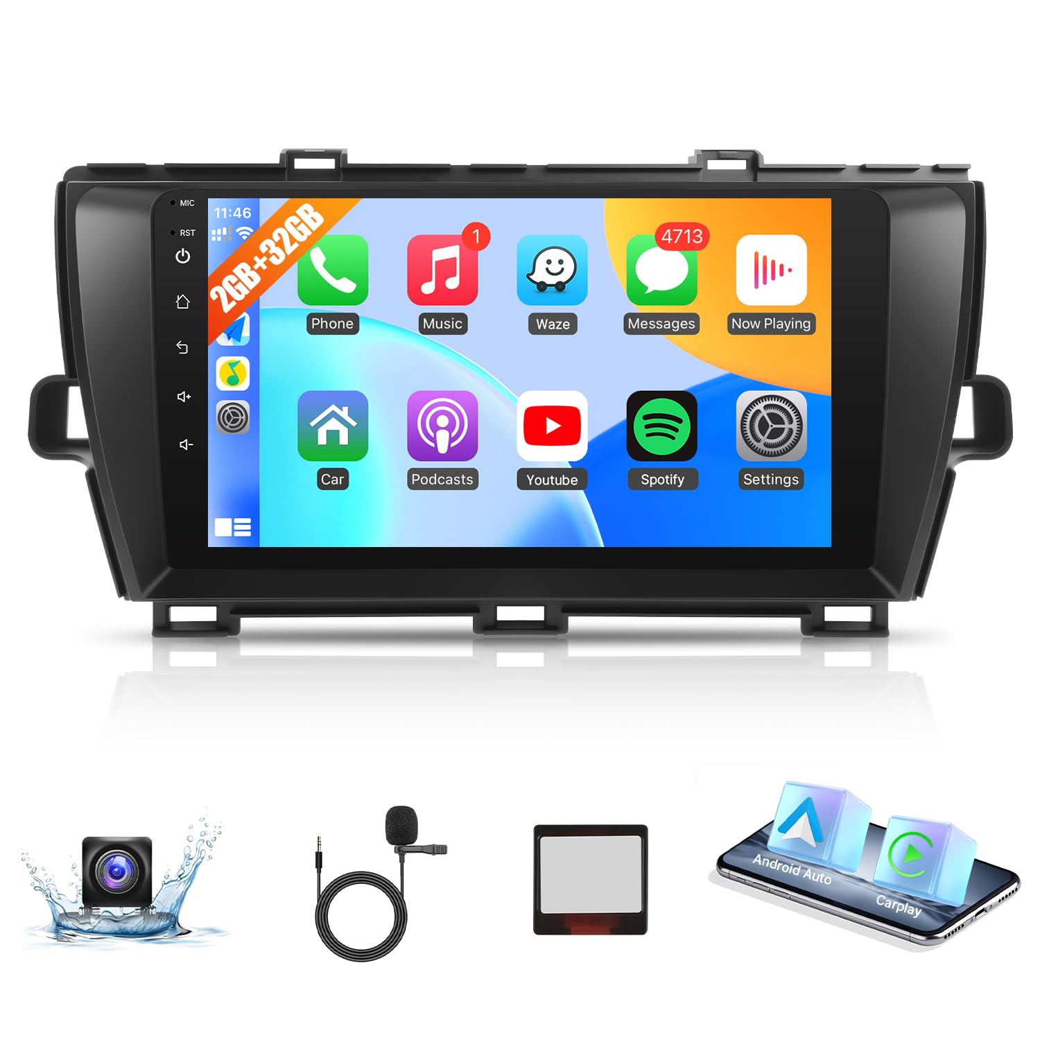 Photo 1 of Naifay Android Car Radio for Toyota Prius 2010-2015 (Fit J.B.L Version), 2+32G 9inch IPS Touch Screen for Toyota Prius Head Unit with Carplay Android Auto Bluetooth FM GPS WiFi SWC Camera+Can Bus