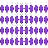 uxcell 40pcs Hotel Keychains Blank Vintage Plastic Rhombus Motel Keychains Hotel Key Tags Rings for DIY Luggage Labels