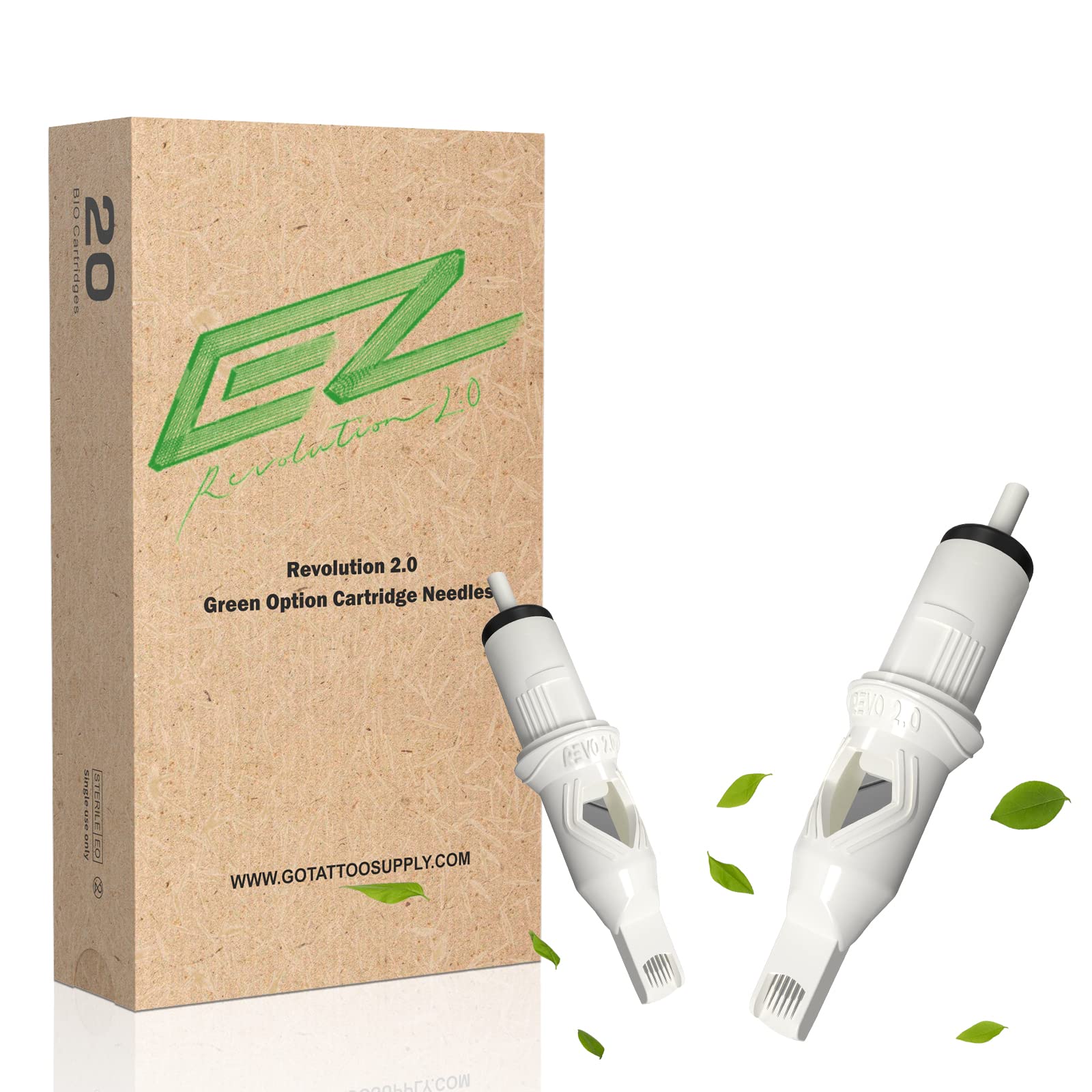 EZ Tattoo Cartridge Needles #10 (9RM) 20Pcs ECO-Friendly Material Bugpin Curved/Round Magnum Disposable Tattoo Needles Cartridges for Rotary Tattoo Machine Gun