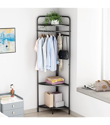 Amazon.com: ZHBHYZ corner coat rack,corner clothing rack with 6