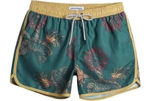 MaaMgic Mens Boys Vintage Swim Trunks with Mesh Lining Quick Dry Swim Suits Board Shorts