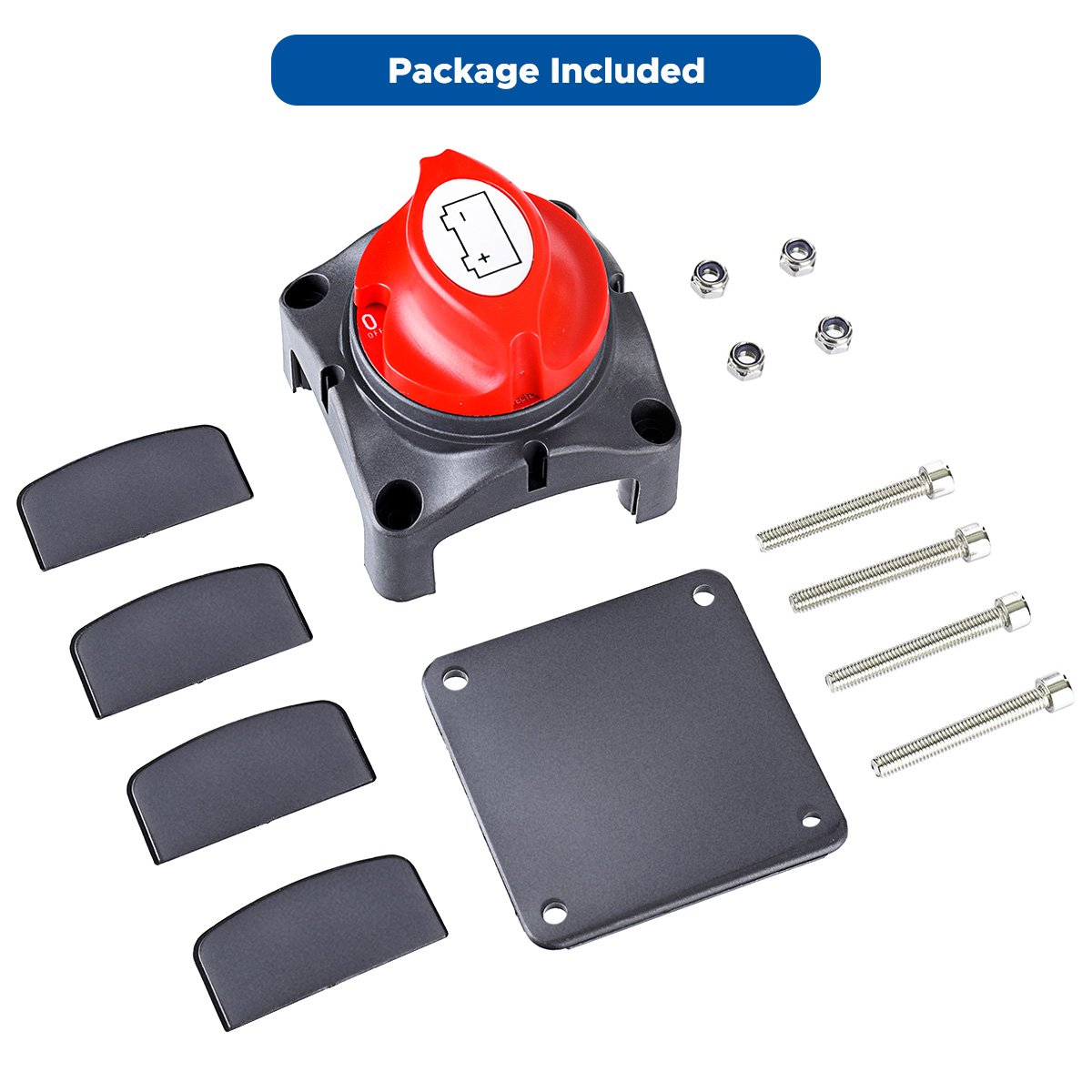 Audew Battery Disconnect Switch, 12V - 48V Compatible Battery Power Cut Master - Waterproof Switch Disconnect Isolator for Car RV Boat Truck ATV Vehicles (On/Off): Industrial & Scientific
