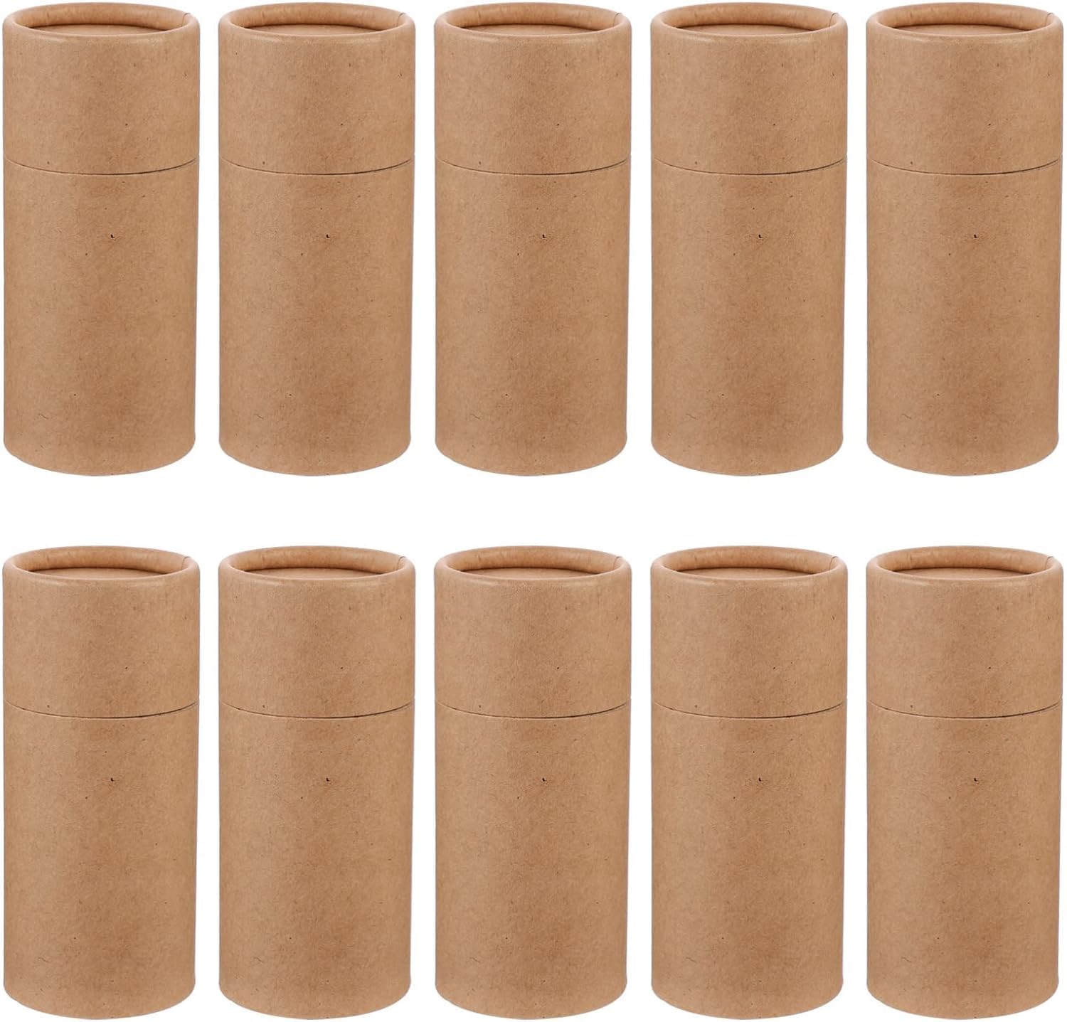 Healifty Essential Oil Bottle Packaging Box 10Pcs Kraft Paper Cylinder Boxes 4.45X1.97X1.97 Inch Compact Round Paper Storage Containers for Oils Tea Incense Sticks