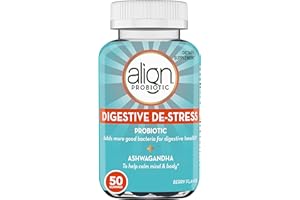 Align Probiotic, Digestive De-stress, Probiotic for Women and Men with Ashwagandha, Helps with a Healthy Response to Stress, Gluten Free, Soy Free, Vegetarian, 50 Gummies