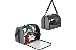 Remobia Hicol Baseball Hat Organizer Bag for 20-24 Caps, Large Cap Storage Case, Stackable Hat Travel Bag, Portable Hat Carrier for Home & On-the-Go (Grey)