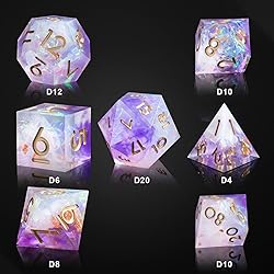 Cttasty DND Dice Set Resin Sharp Edge Dice Set