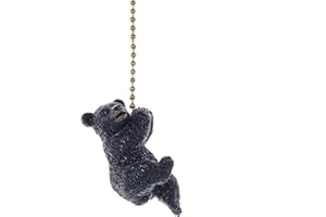 Pine Ridge Black Bear Fan Pull - Pull Chains for Ceiling Fans and Lights, Fan Pulls Decorative, Rustic Cabin Decor, Black Bear Ceiling Fan Pull Chain Ornaments
