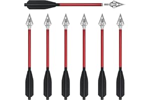 RUOERSISI 6.7" Aluminum Crossbow Bolts 5 Bright Colors, Replaceable Tips for 50-60 lb Crossbows - Target Practice & Small Game Hunting, Adult Use