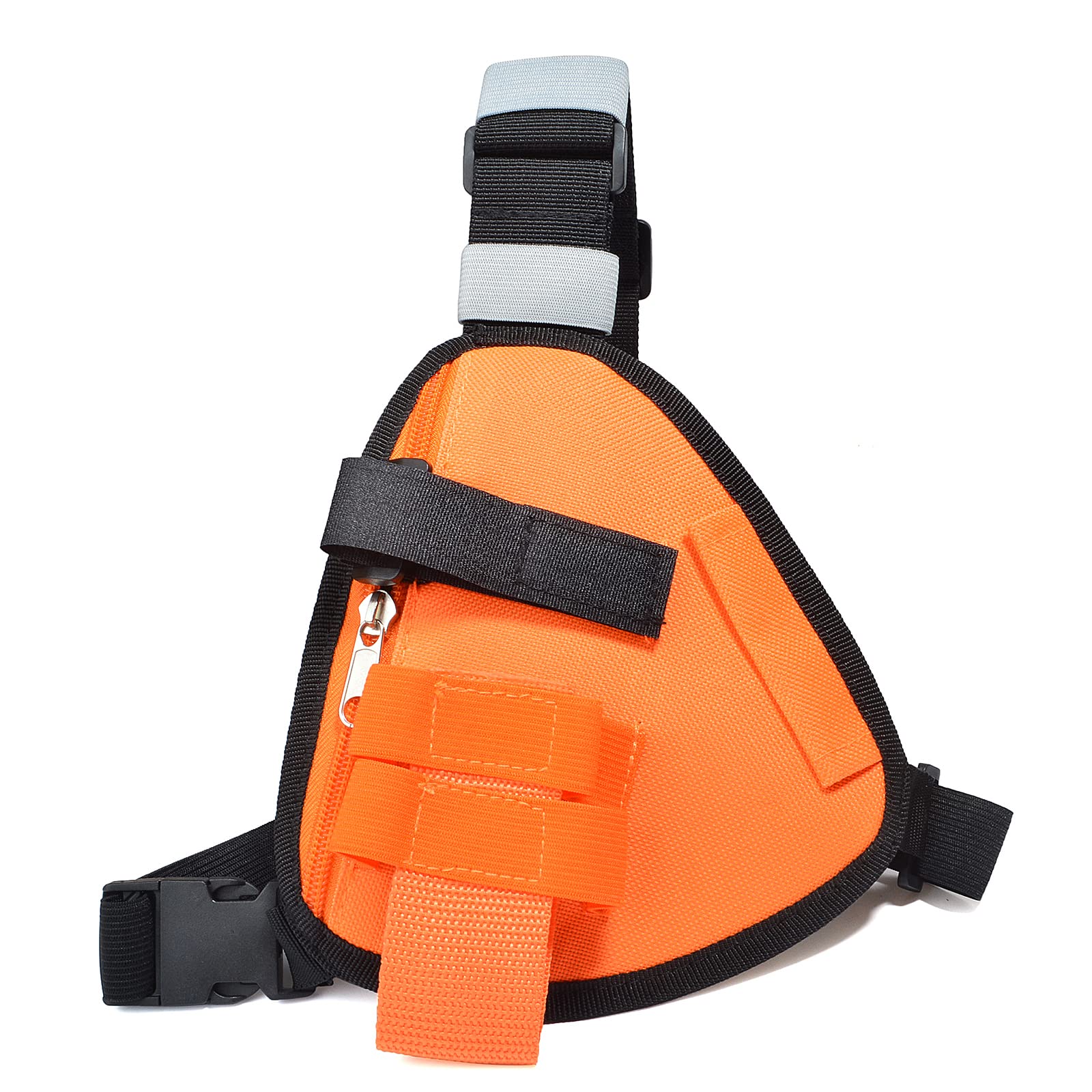 HYSHIKRA Walkie Talkie Chest Harness Radio Holder with Strap Compatible with Baofeng Motorola Kenwood Midland Presiden Randy (III) 3 Two Way Radio (Medium, Orange)