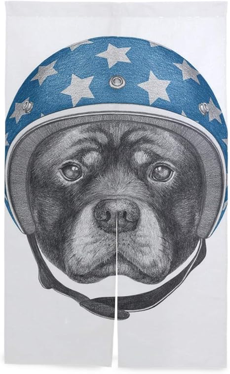 Amazon Eilanna 間仕切りカーテン 星空のハード帽子グラフィックの面白い動物アートワーク犬イラスト おしゃれ 間仕切り遮光 飾り付け 装飾 玄関 キッチン リビング 店 出入り口 突っ張り棒付き 86 143cm カーテン ブラインド オンライン通販