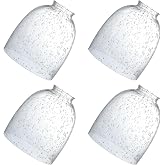 4 Pack Clear Seeded Glass Replacement,2-1/8" Fitter, 5.47" High, 4.76" Diameter Shades Covers for Ceiling Fan Light Fixtures Pendant Lighting Chandelier Vanity Light Kitchen Island Light.