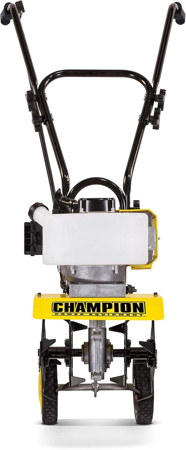Champion Power Equipment 100882 43cc 2-Stroke Portable Gas Garden Tiller Cultivator, Adjustable Depth : Garden & Outdoor