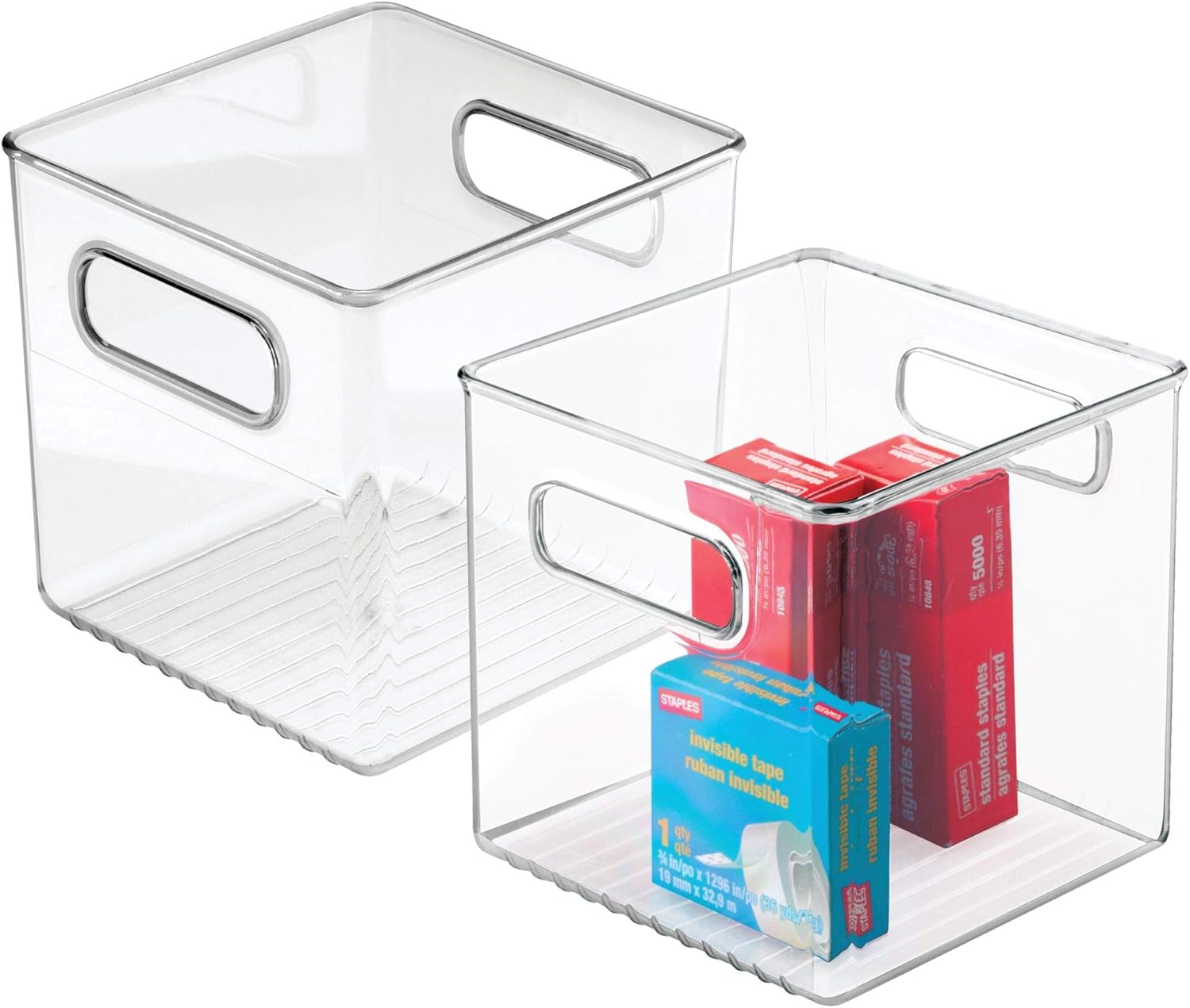 mDesign Plastic Office Supply and Home Desk Storage Shelf Cubical Organizer Cube