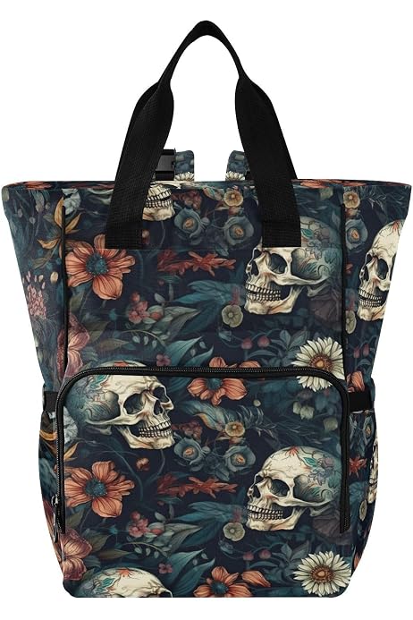 ZENWAWA Diaper Bag Backpack Kawaii Halloween Black Print For