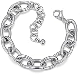 Chunky Gold Bracelets for Women - 18K Gold Plated Cuban Link Bracelet, Stainless Steel Non-tarnish Personality Thick Chain Trendy Jewelry Gifts, Christmas Valentines Prom Birthday Gift for Girlfriend