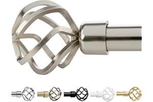GB HOME COLLECTION gb Home Nickel Curtain Rods for Windows 48 to 84 Inch (4-7 Feet), Adjustable Brushed Nickel Curtain Rod, Curtains Rods for Bedroom, Heavy Duty Curtain Rods, Window Curtain Rod