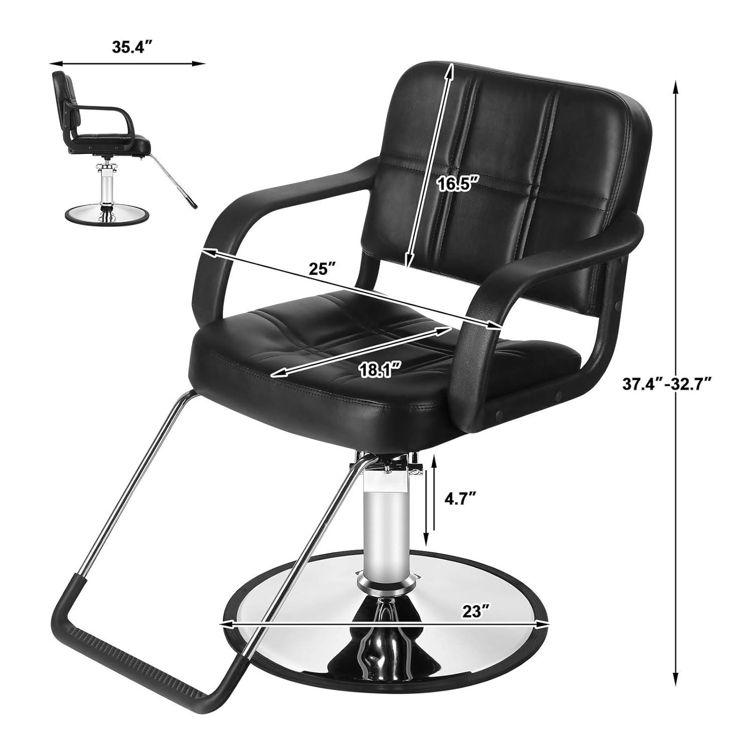 Artist Hand Hydraulic Barber Chair Salon Chair for Hair Stylist Tattoo Chair Shampoo Salon Equipment: Beauty